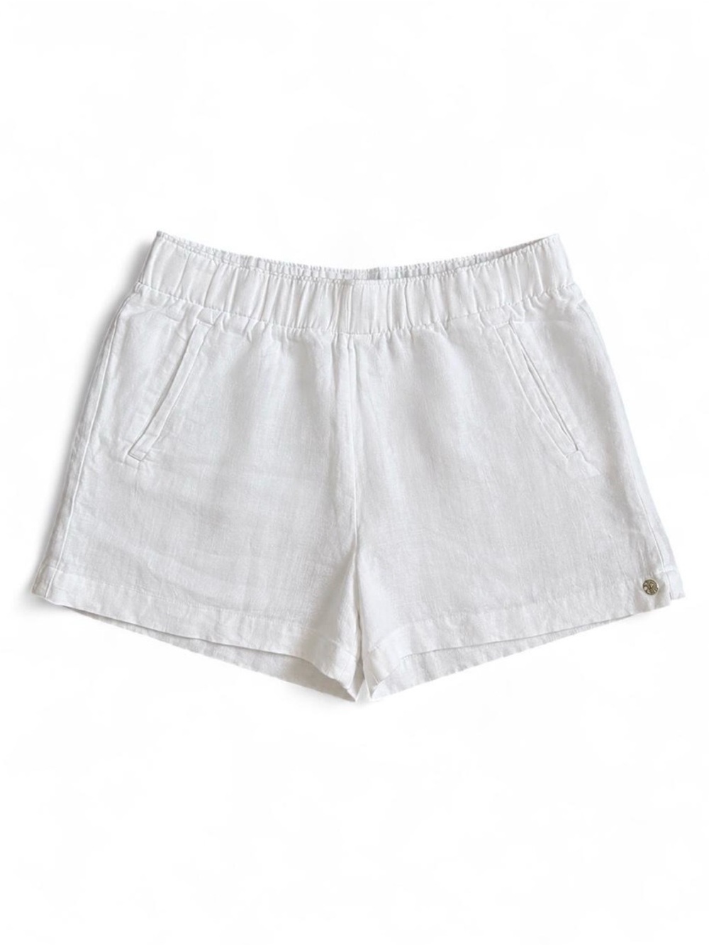 Lilly Pulitzer White Linen Blend Pull-On Shorts Size Small